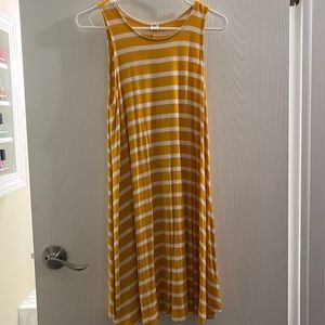 Yellow and White Striped Dress